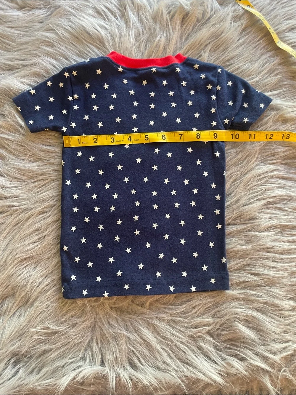 🛒Carter's Navy Star Pj Top with Red Accent Pocket